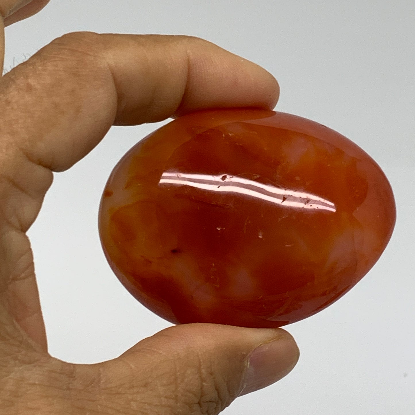208.3g, 2.2"-2.3", 2pcs, Red Carnelian Palm-Stone Gem Crystal Polished, B37612