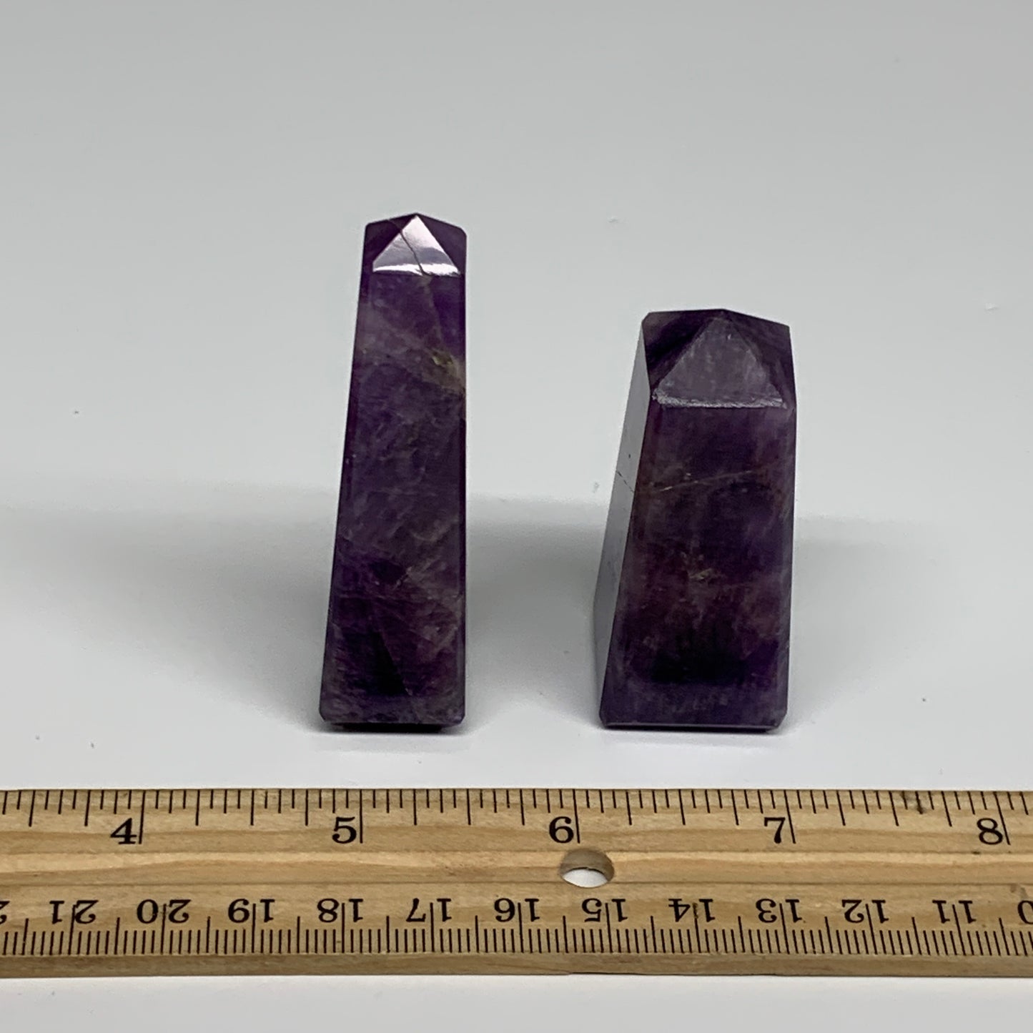 96g, 2.2"-2.7", 2pcs, Natural Amethyst Tower Point Obelisk @Brazil, B31242