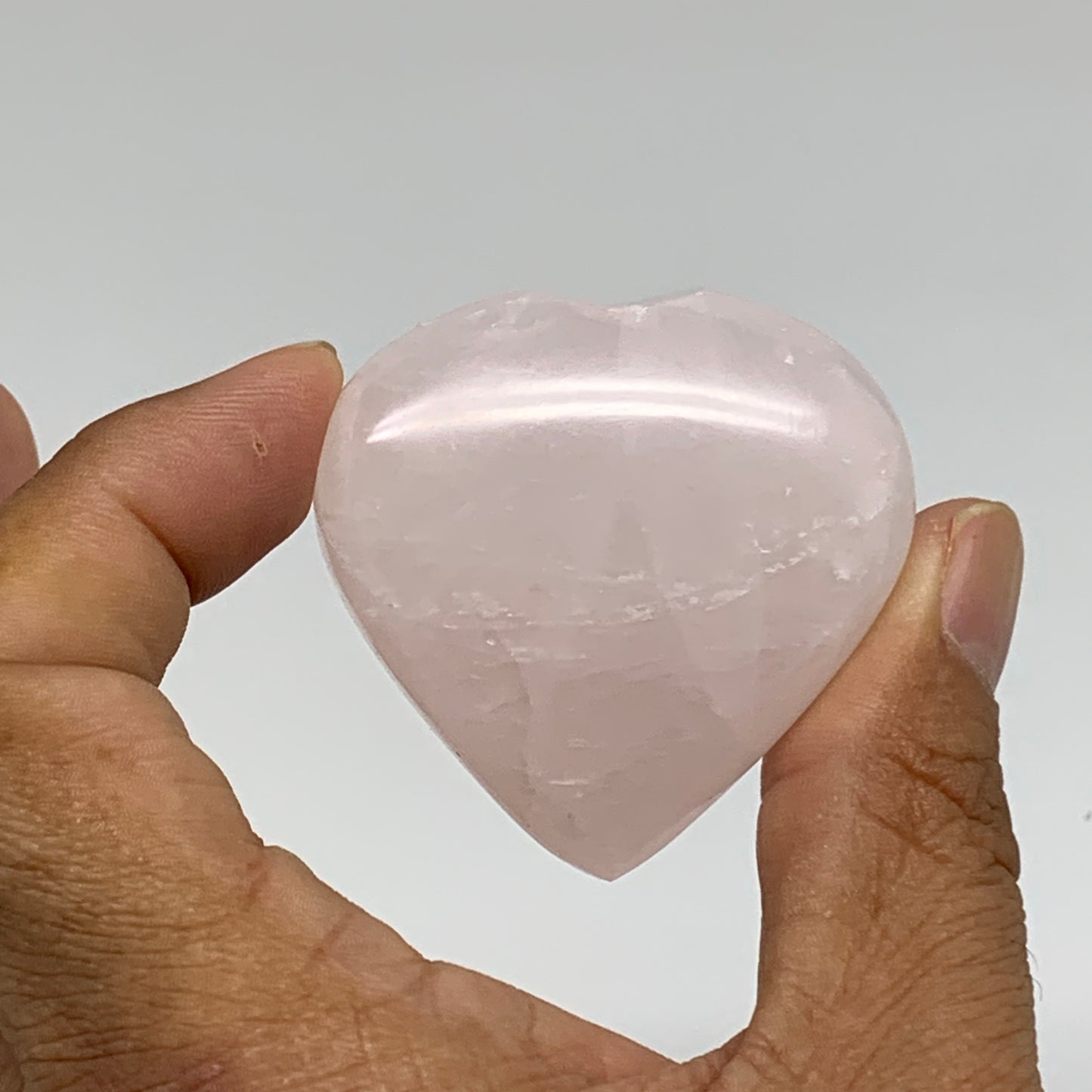 114.9g, 1.7"-1.8", 2pcs,  Rose Quartz Heart Healing Crystal @Madagascar, B34575