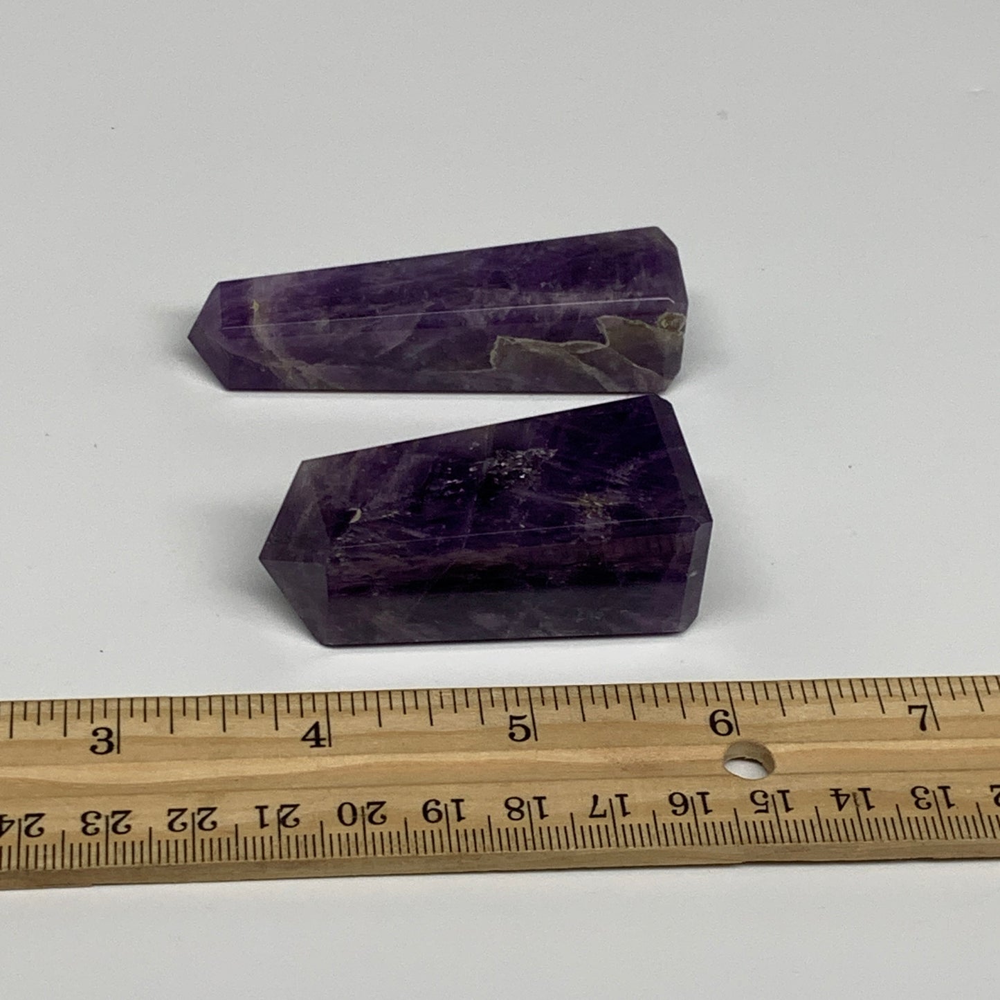 96g, 2.2"-2.7", 2pcs, Natural Amethyst Tower Point Obelisk @Brazil, B31242