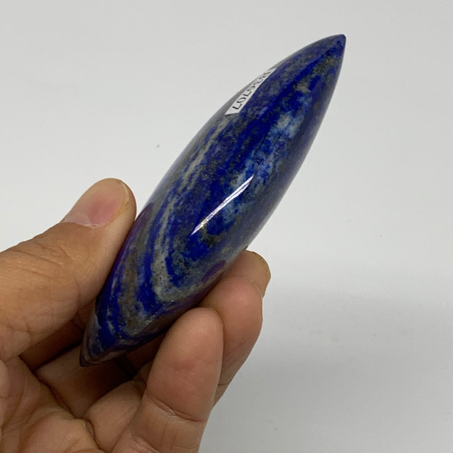 133g, 4"x1.8"x0.9", Natural Lapis Lazuli Palm Stone @Afghanistan, B36707