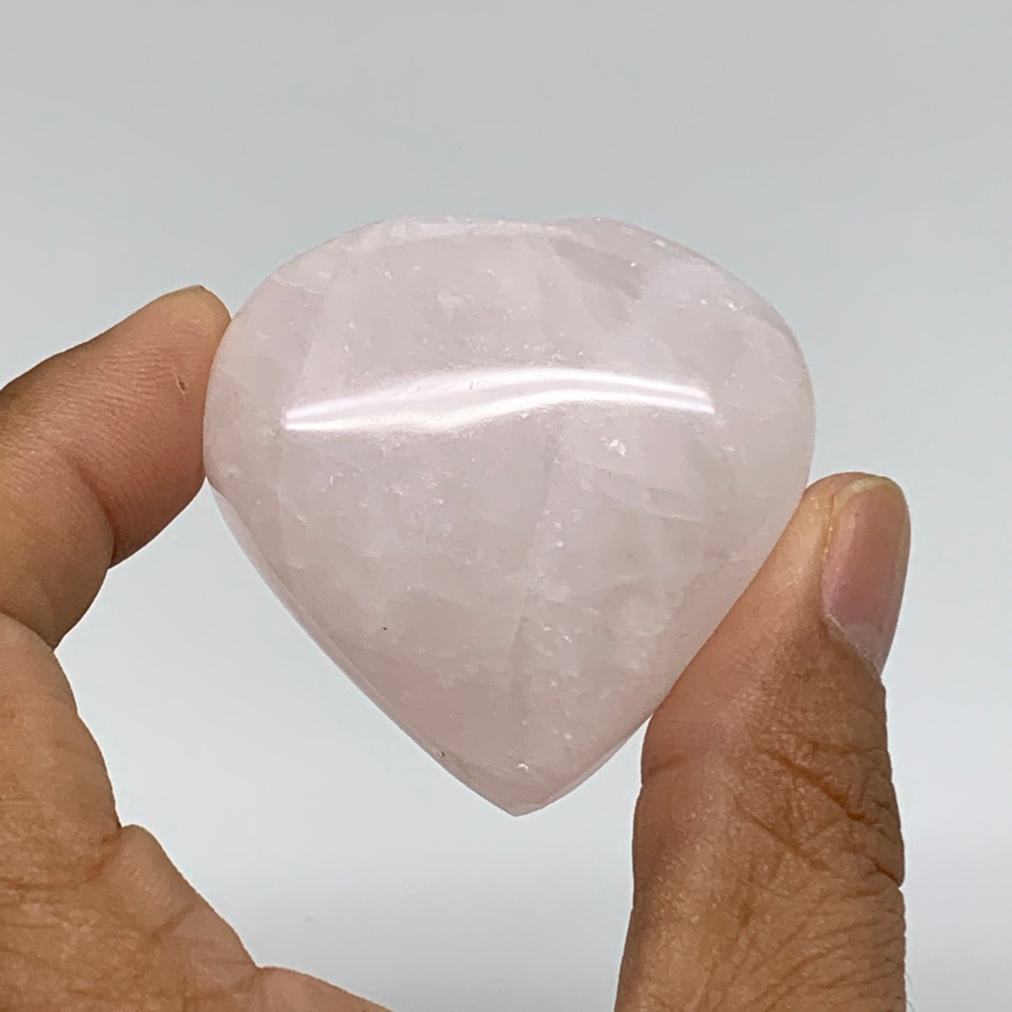 114.9g, 1.7"-1.8", 2pcs,  Rose Quartz Heart Healing Crystal @Madagascar, B34575