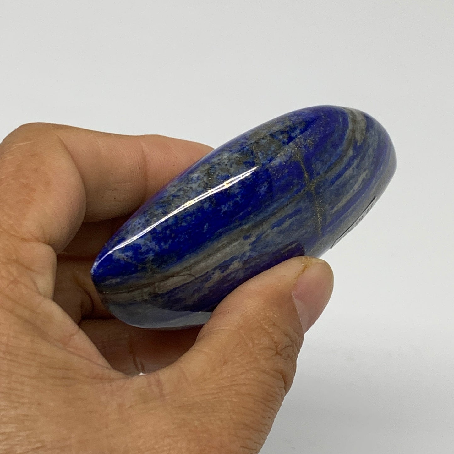 133g, 4"x1.8"x0.9", Natural Lapis Lazuli Palm Stone @Afghanistan, B36707