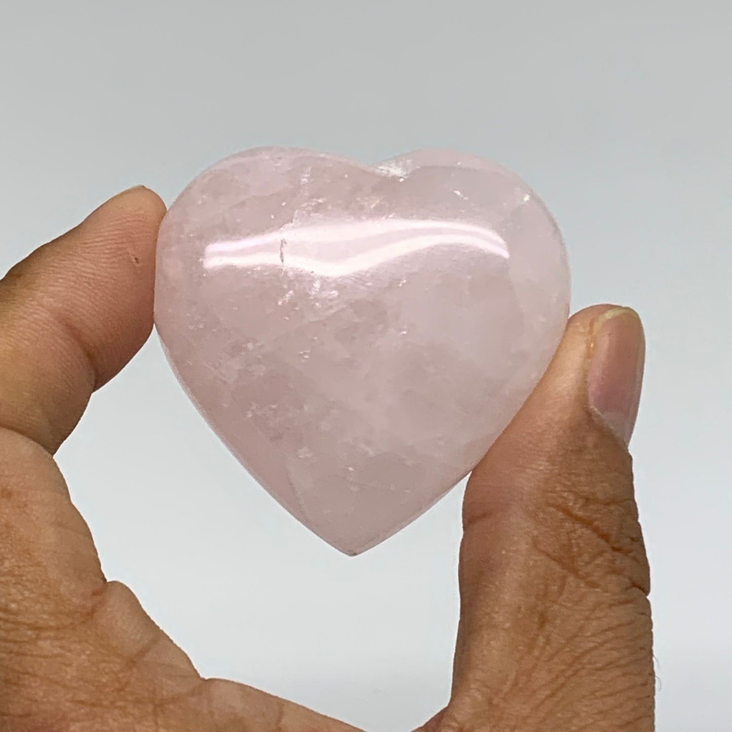114.9g, 1.7"-1.8", 2pcs,  Rose Quartz Heart Healing Crystal @Madagascar, B34575