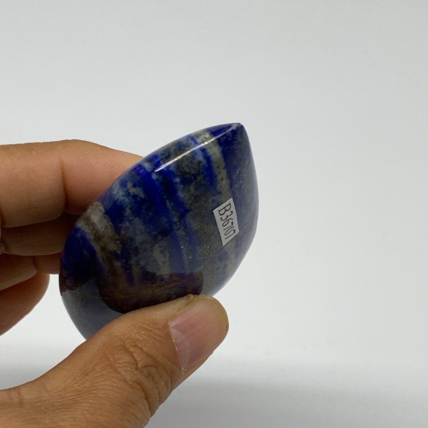 133g, 4"x1.8"x0.9", Natural Lapis Lazuli Palm Stone @Afghanistan, B36707