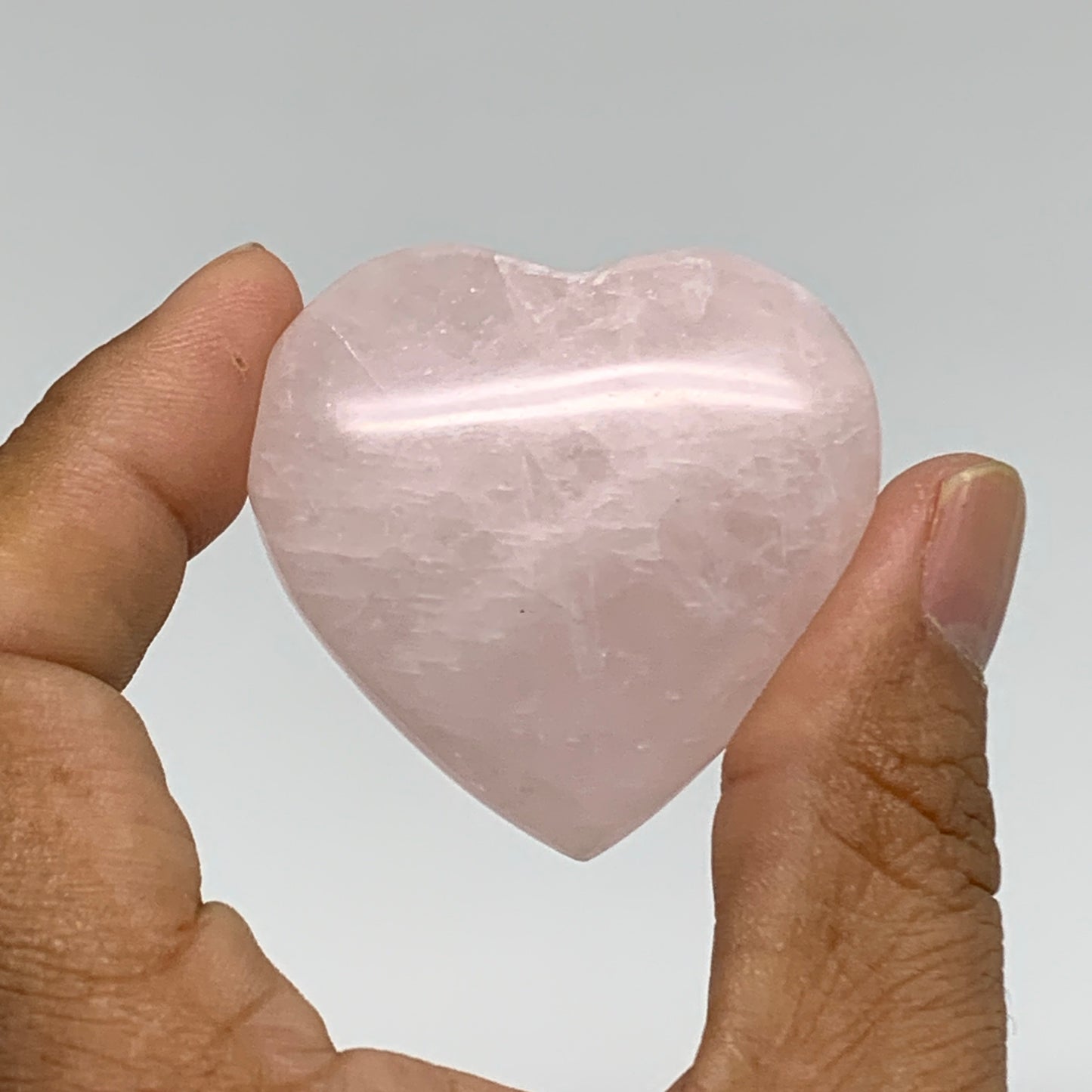 114.9g, 1.7"-1.8", 2pcs,  Rose Quartz Heart Healing Crystal @Madagascar, B34575