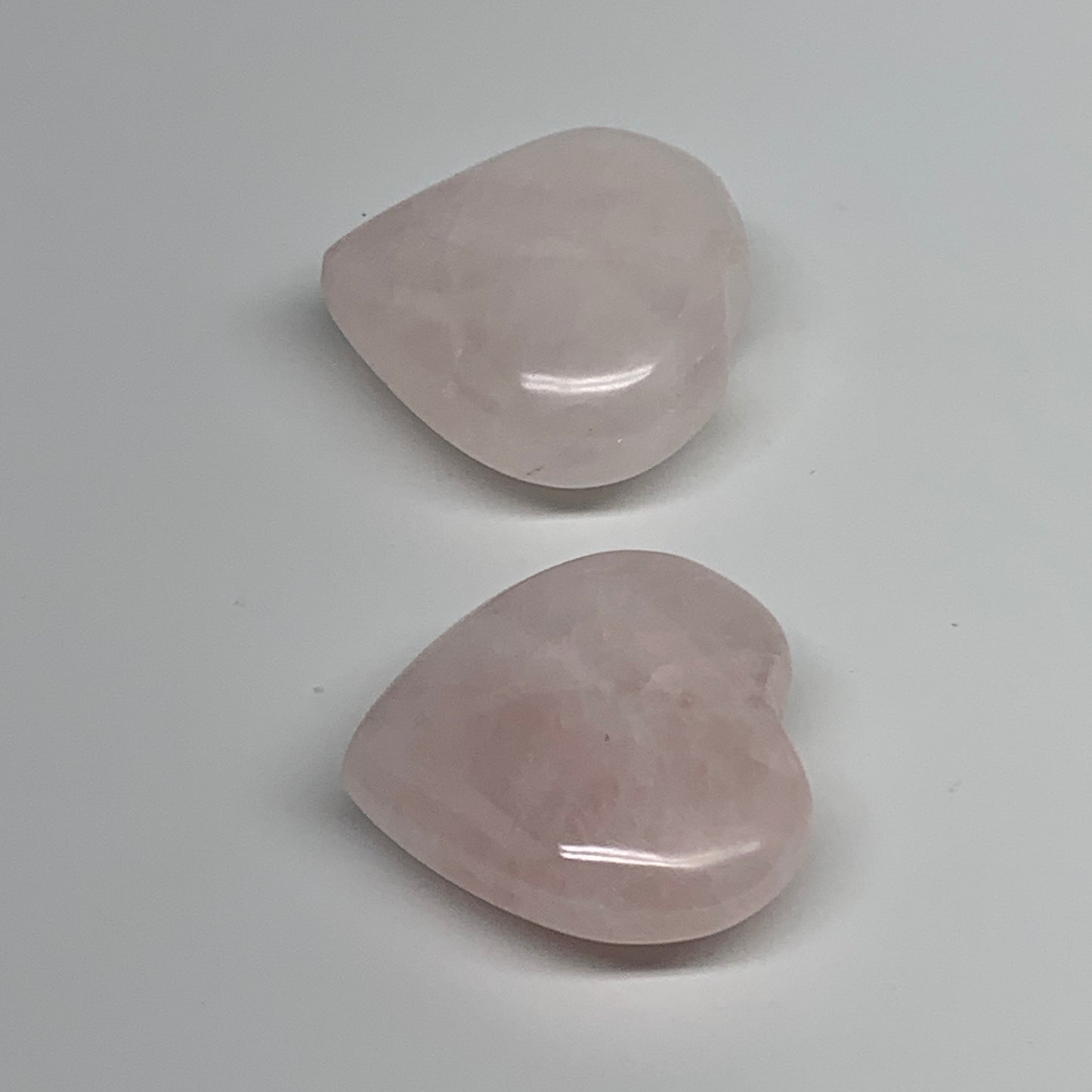 114.9g, 1.7"-1.8", 2pcs,  Rose Quartz Heart Healing Crystal @Madagascar, B34575