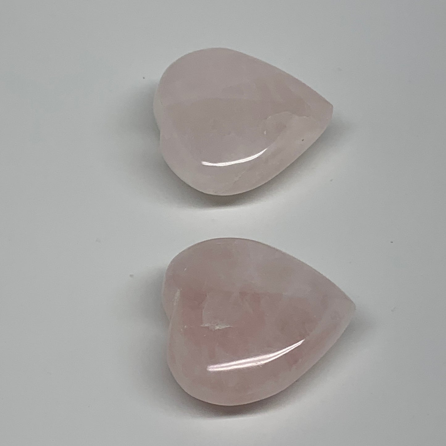 114.9g, 1.7"-1.8", 2pcs,  Rose Quartz Heart Healing Crystal @Madagascar, B34575