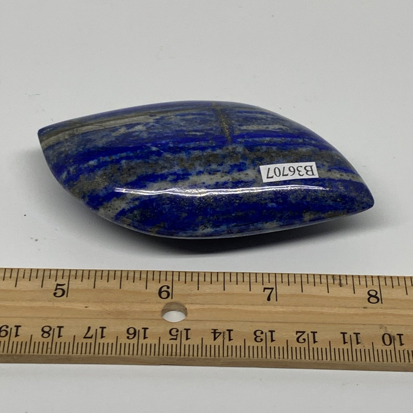 133g, 4"x1.8"x0.9", Natural Lapis Lazuli Palm Stone @Afghanistan, B36707