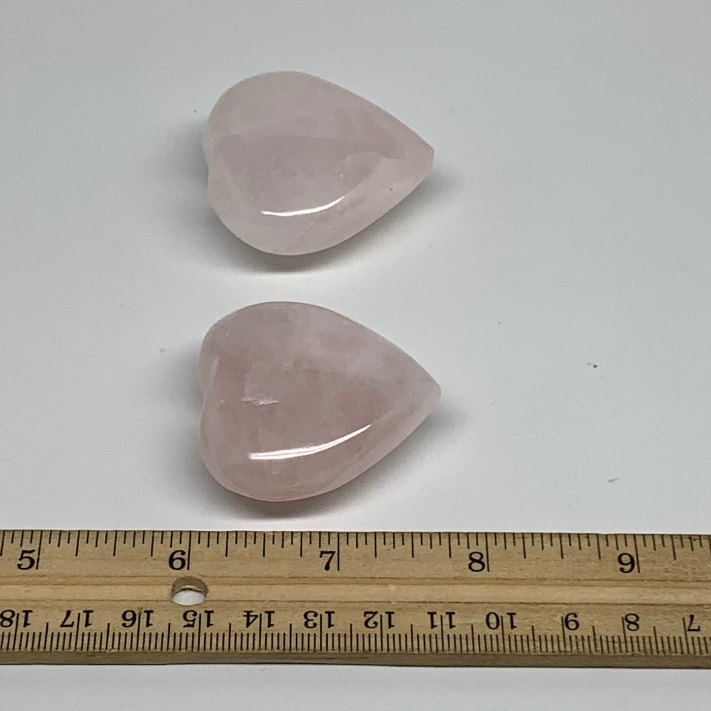 114.9g, 1.7"-1.8", 2pcs,  Rose Quartz Heart Healing Crystal @Madagascar, B34575