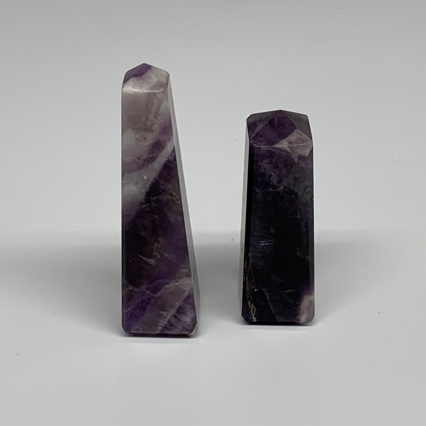 118g, 2.5"-3.2", 2pcs, Natural Amethyst Tower Point Obelisk @Brazil, B31243