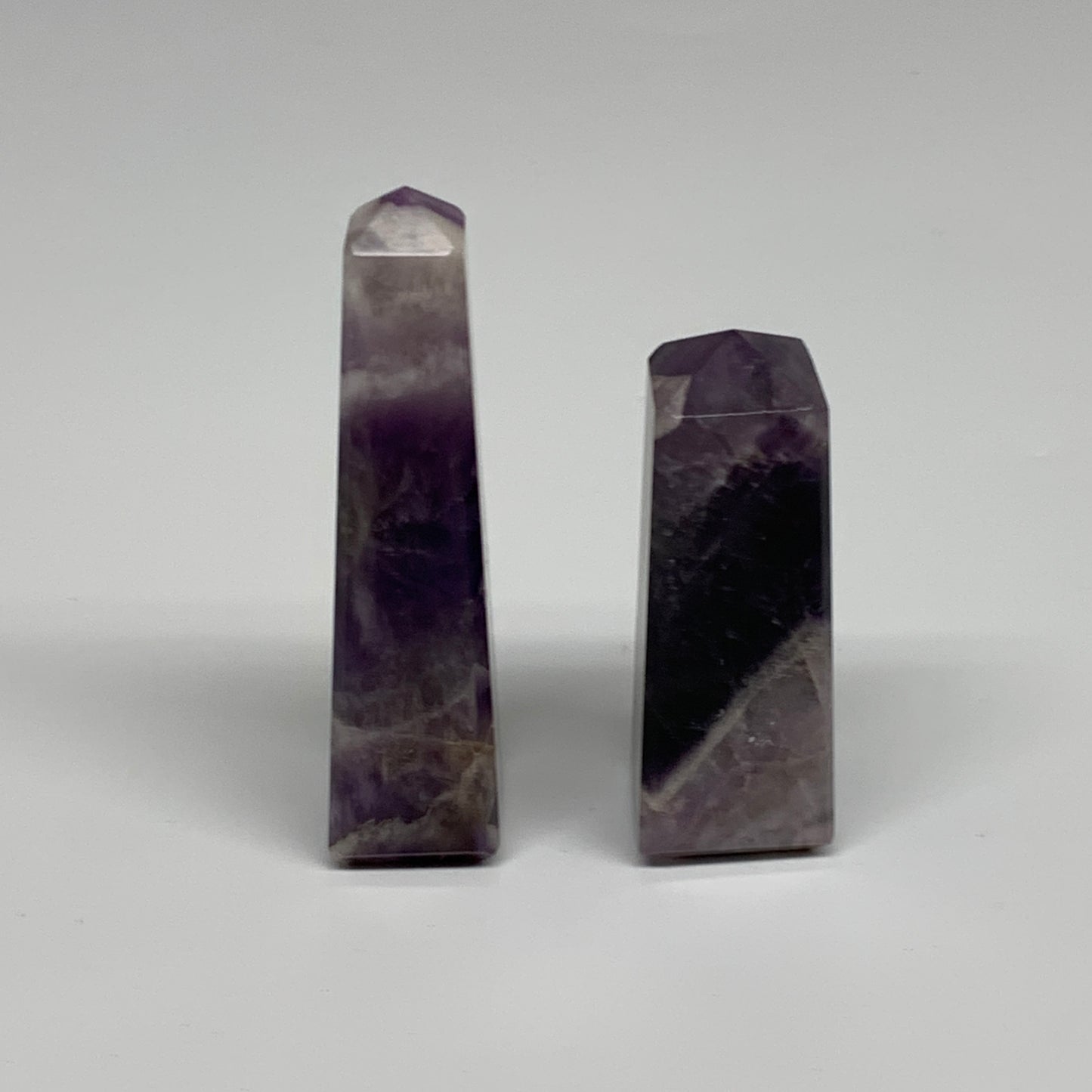 118g, 2.5"-3.2", 2pcs, Natural Amethyst Tower Point Obelisk @Brazil, B31243