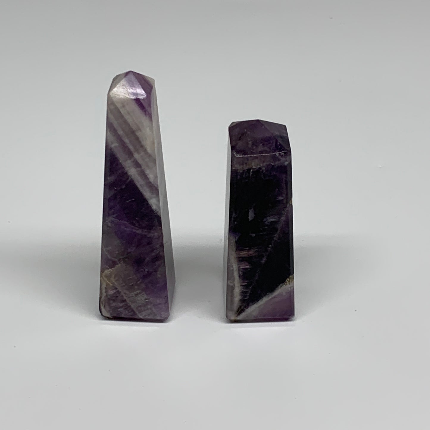 118g, 2.5"-3.2", 2pcs, Natural Amethyst Tower Point Obelisk @Brazil, B31243