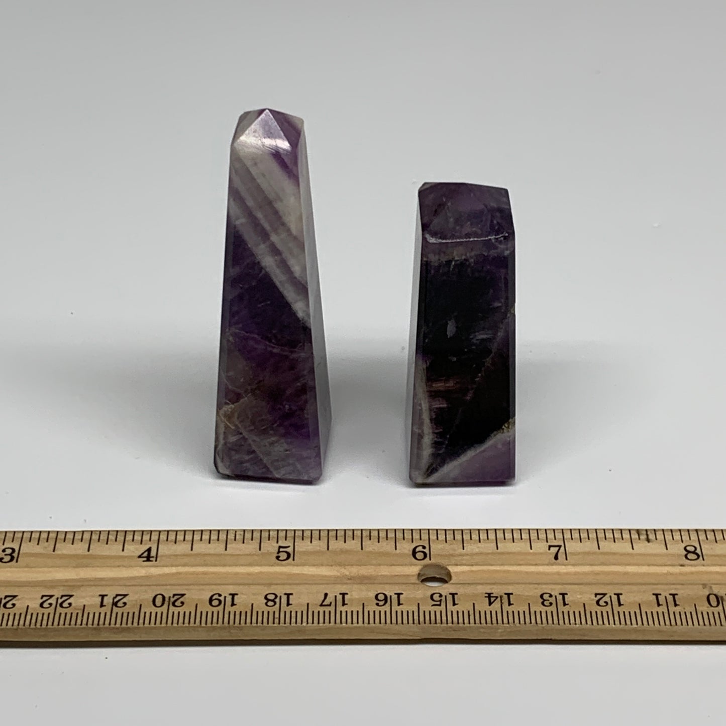 118g, 2.5"-3.2", 2pcs, Natural Amethyst Tower Point Obelisk @Brazil, B31243