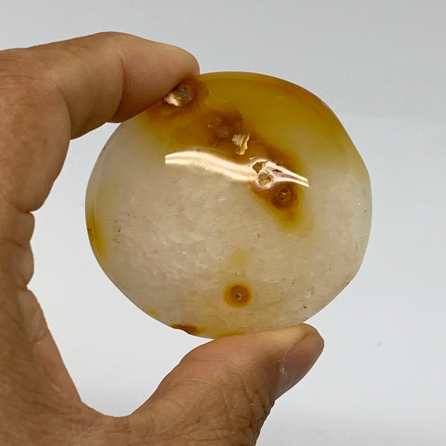 221.5g, 1.9"-2.1", 3pcs, Red Carnelian Palm-Stone Gem Crystal Polished, B37613