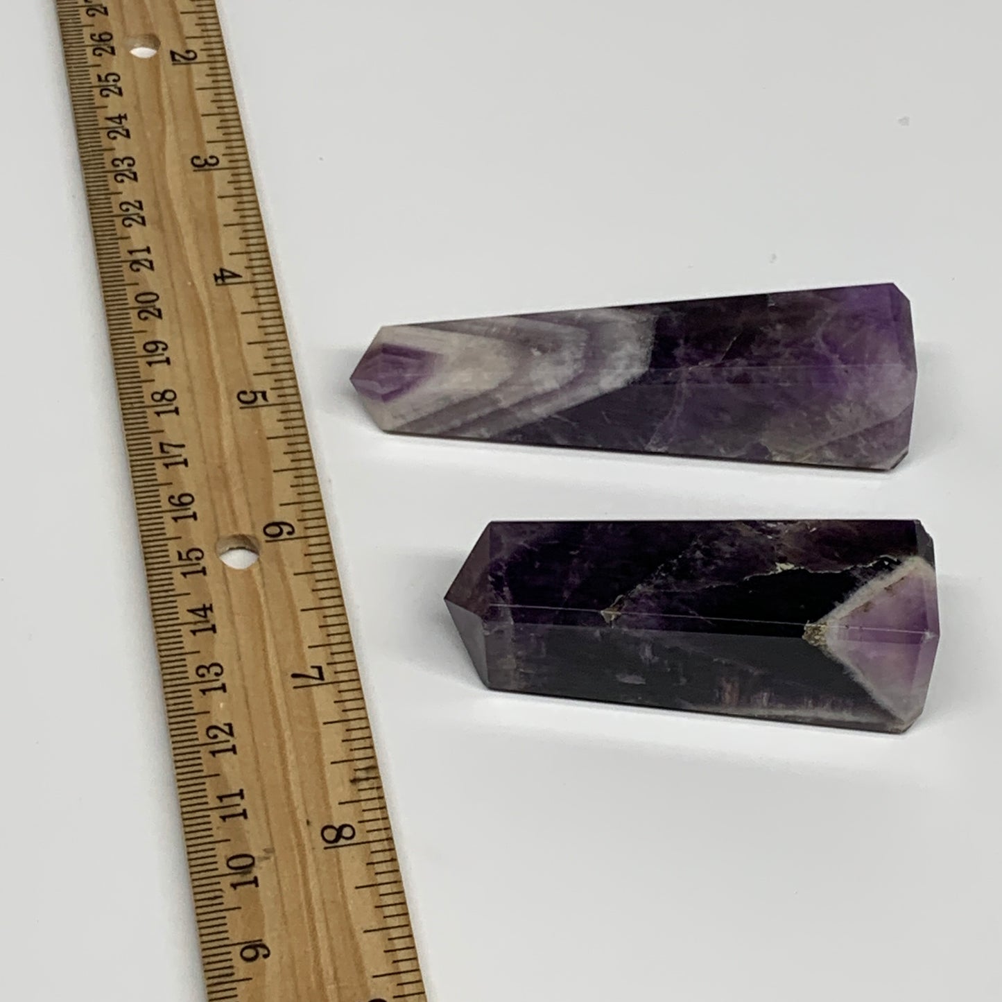 118g, 2.5"-3.2", 2pcs, Natural Amethyst Tower Point Obelisk @Brazil, B31243