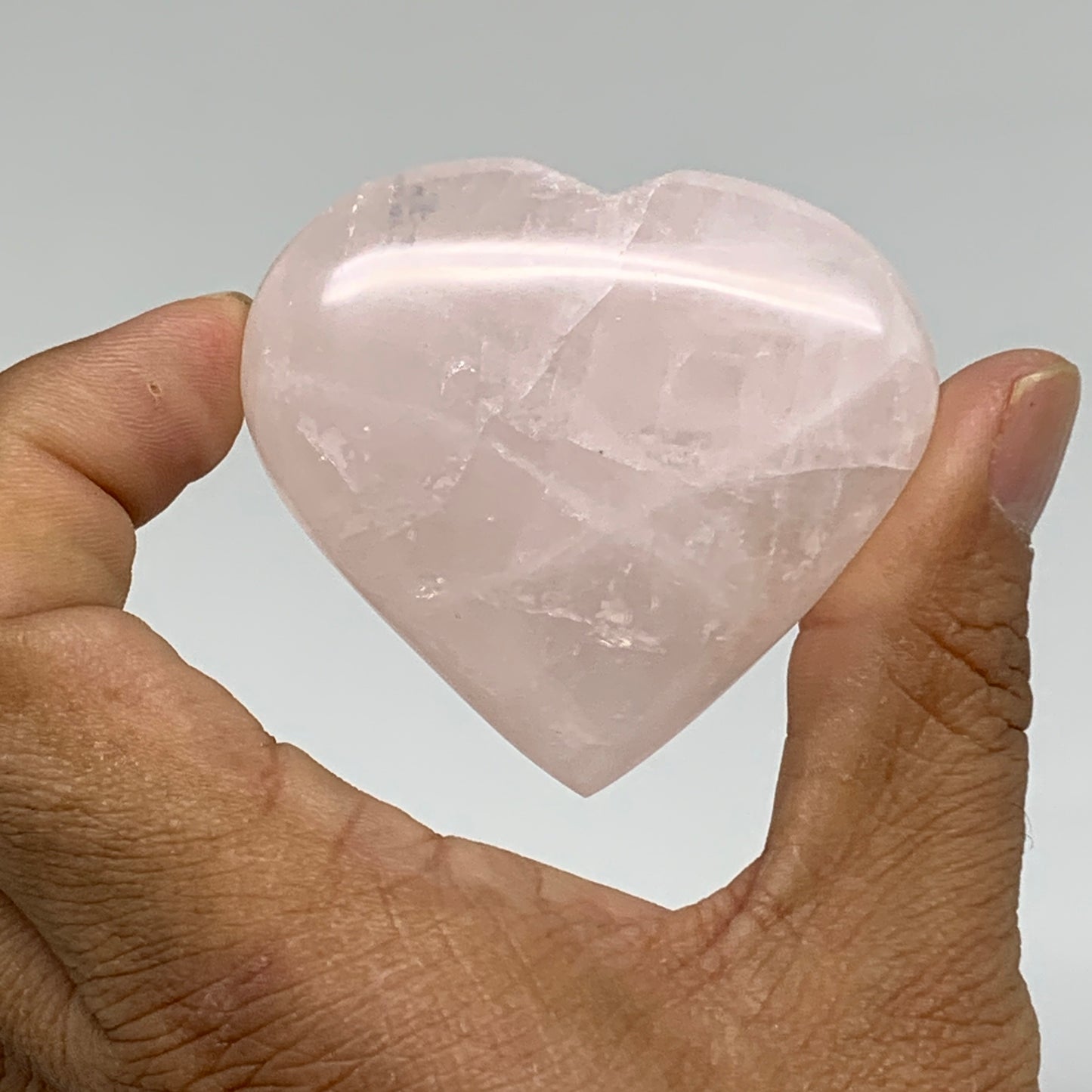 137.5g, 1.9"-2", 2pcs,  Rose Quartz Heart Healing Crystal @Madagascar, B34576