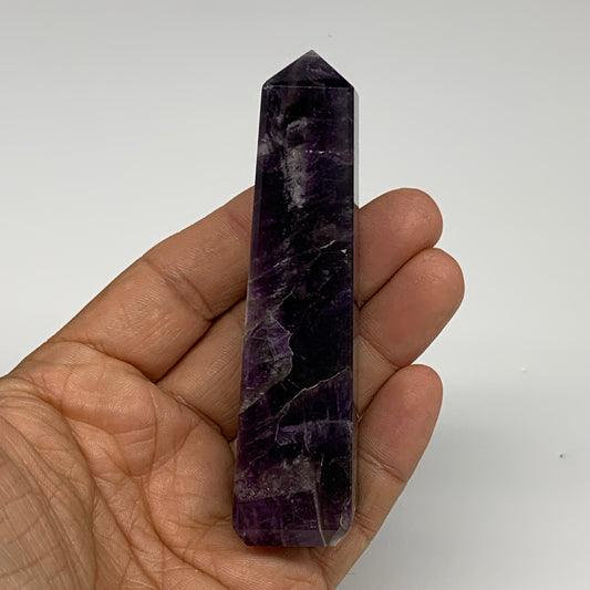 99.2g, 3.7"x0.9"x0.9" Natural Amethyst Tower Point Obelisk @Brazil, B31244