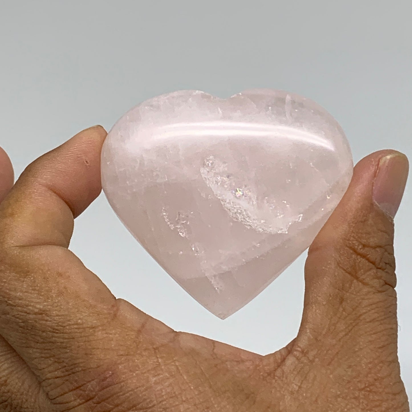 137.5g, 1.9"-2", 2pcs,  Rose Quartz Heart Healing Crystal @Madagascar, B34576