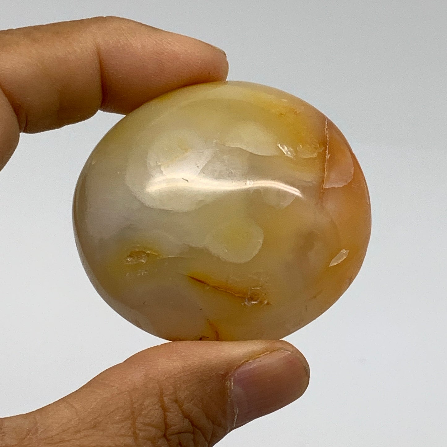 221.5g, 1.9"-2.1", 3pcs, Red Carnelian Palm-Stone Gem Crystal Polished, B37613