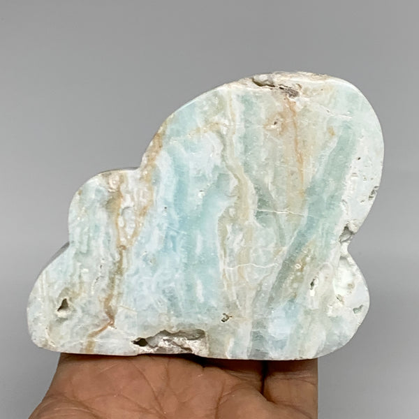 254.7g, 3.7"x3.2"x0.6", Natural Caribbean Calcite Cloud Crystal @Afghanistan, B3