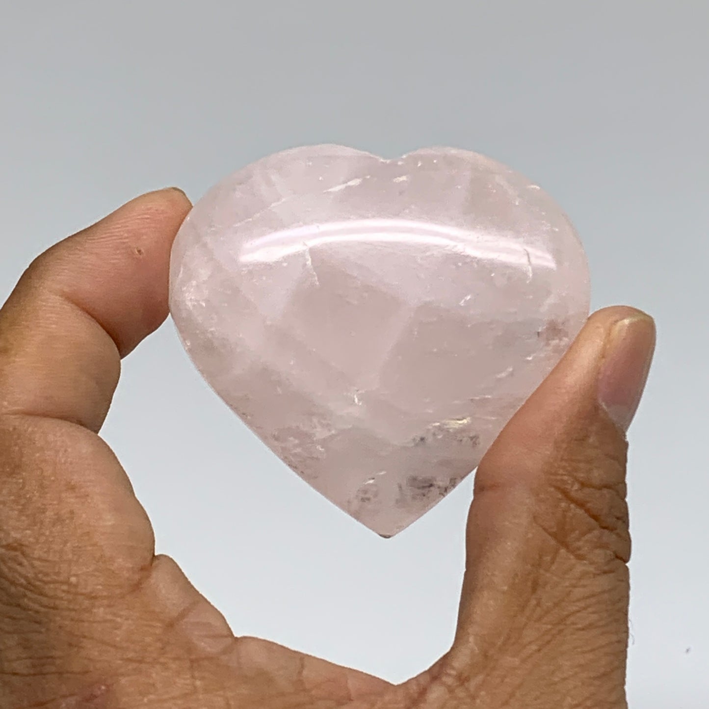 137.5g, 1.9"-2", 2pcs,  Rose Quartz Heart Healing Crystal @Madagascar, B34576