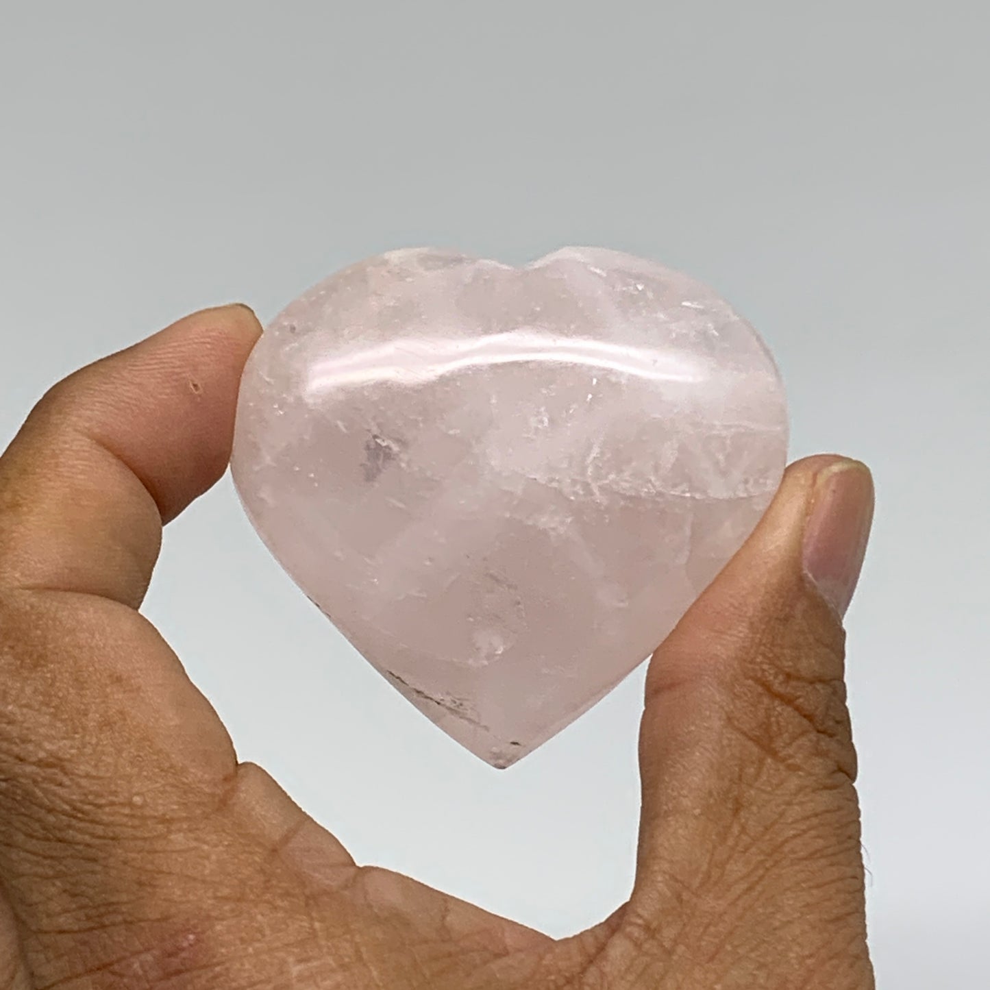 137.5g, 1.9"-2", 2pcs,  Rose Quartz Heart Healing Crystal @Madagascar, B34576