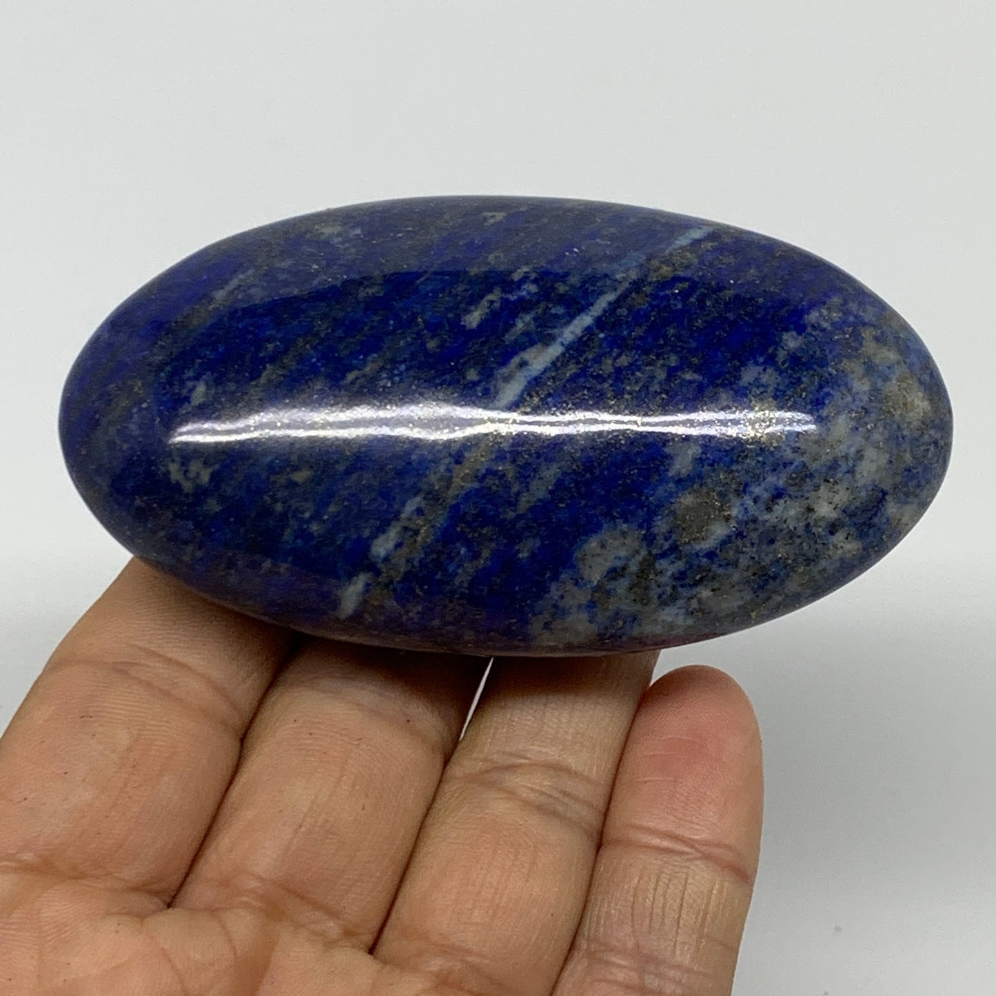 167.9g, 3.3"x1.8"x1.1", Natural Lapis Lazuli Palm Stone @Afghanistan, B36708