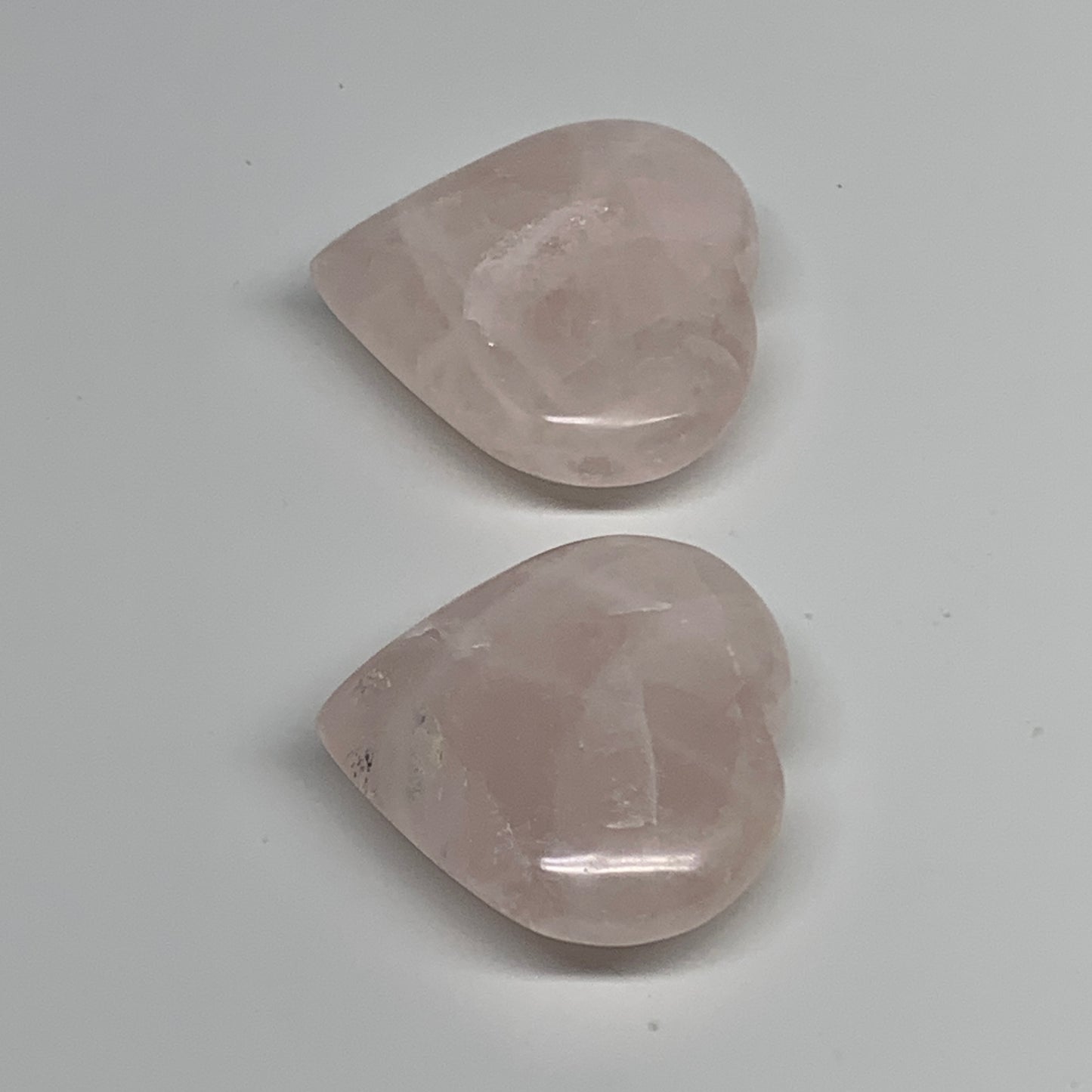 137.5g, 1.9"-2", 2pcs,  Rose Quartz Heart Healing Crystal @Madagascar, B34576