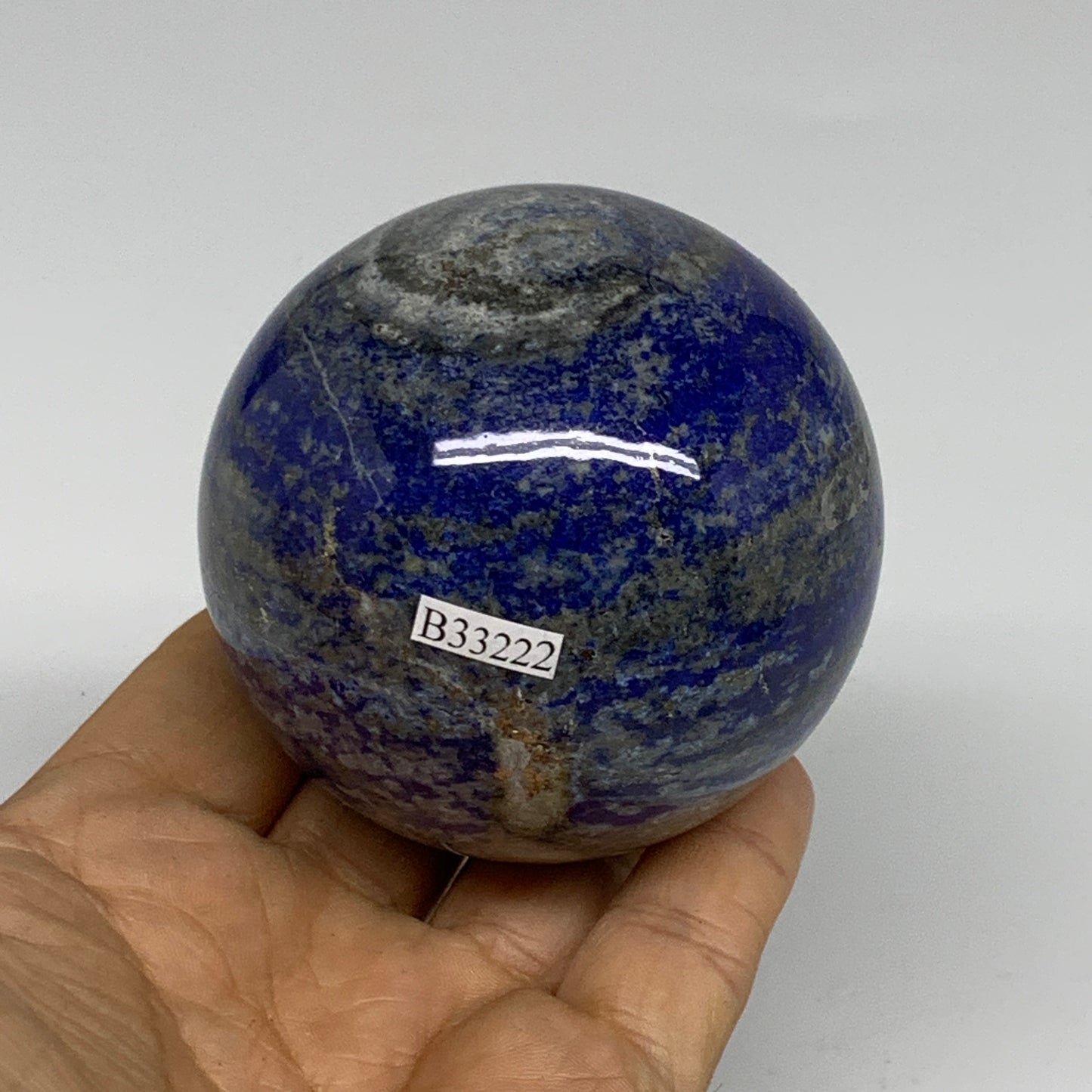 1.09 lbs, 2.7" (67mm), Lapis Lazuli Sphere Ball Gemstone @Afghanistan, B33222