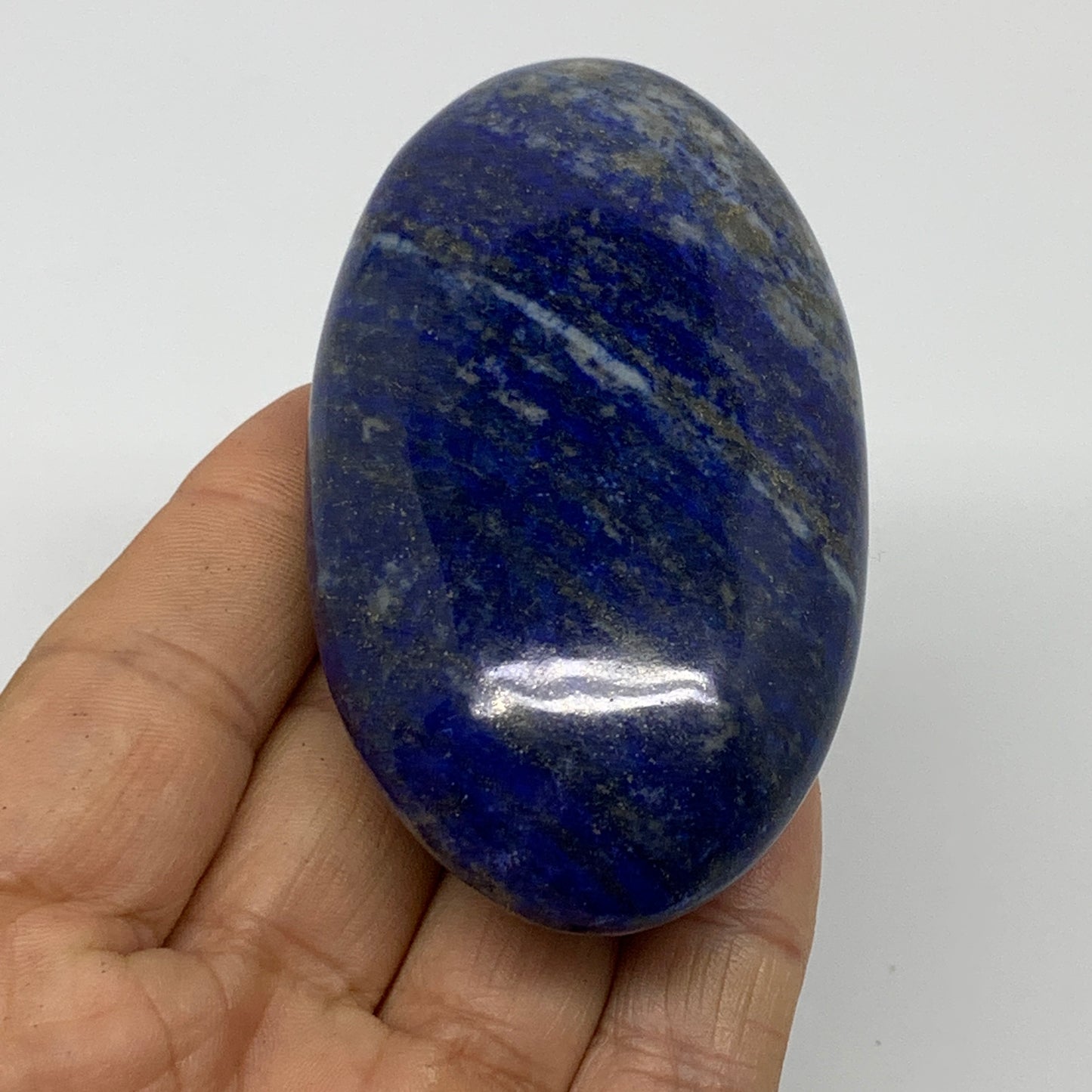 167.9g, 3.3"x1.8"x1.1", Natural Lapis Lazuli Palm Stone @Afghanistan, B36708