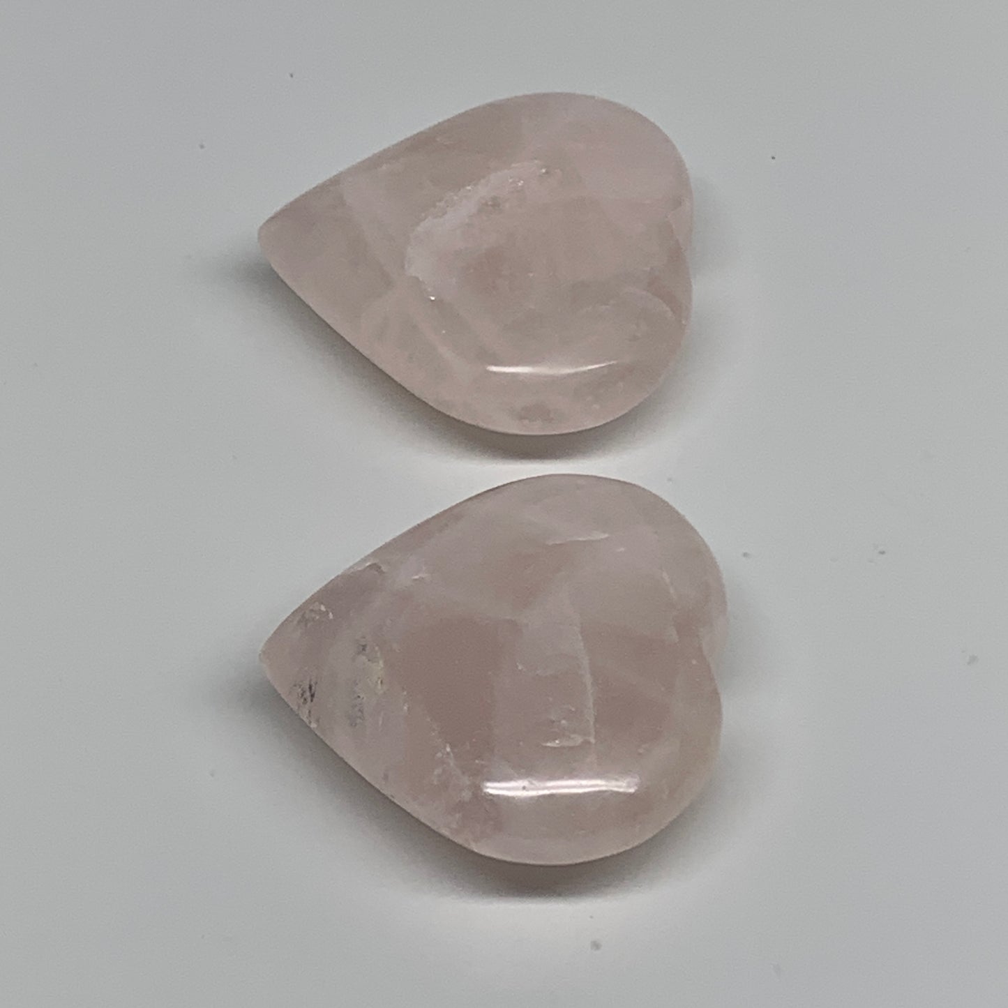 137.5g, 1.9"-2", 2pcs,  Rose Quartz Heart Healing Crystal @Madagascar, B34576