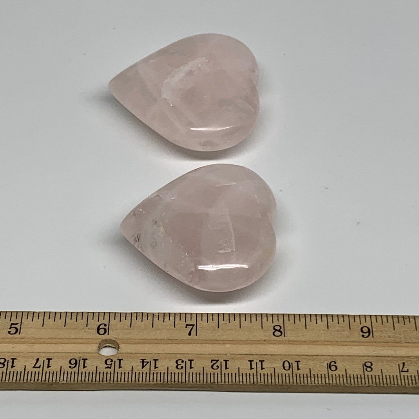 137.5g, 1.9"-2", 2pcs,  Rose Quartz Heart Healing Crystal @Madagascar, B34576