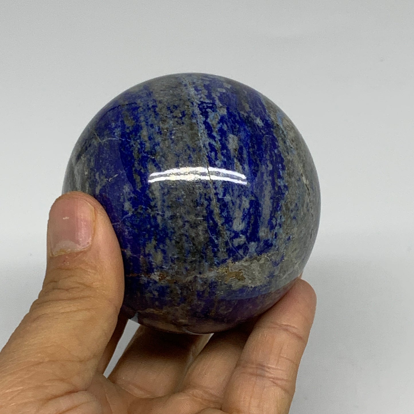 1.09 lbs, 2.7" (67mm), Lapis Lazuli Sphere Ball Gemstone @Afghanistan, B33222