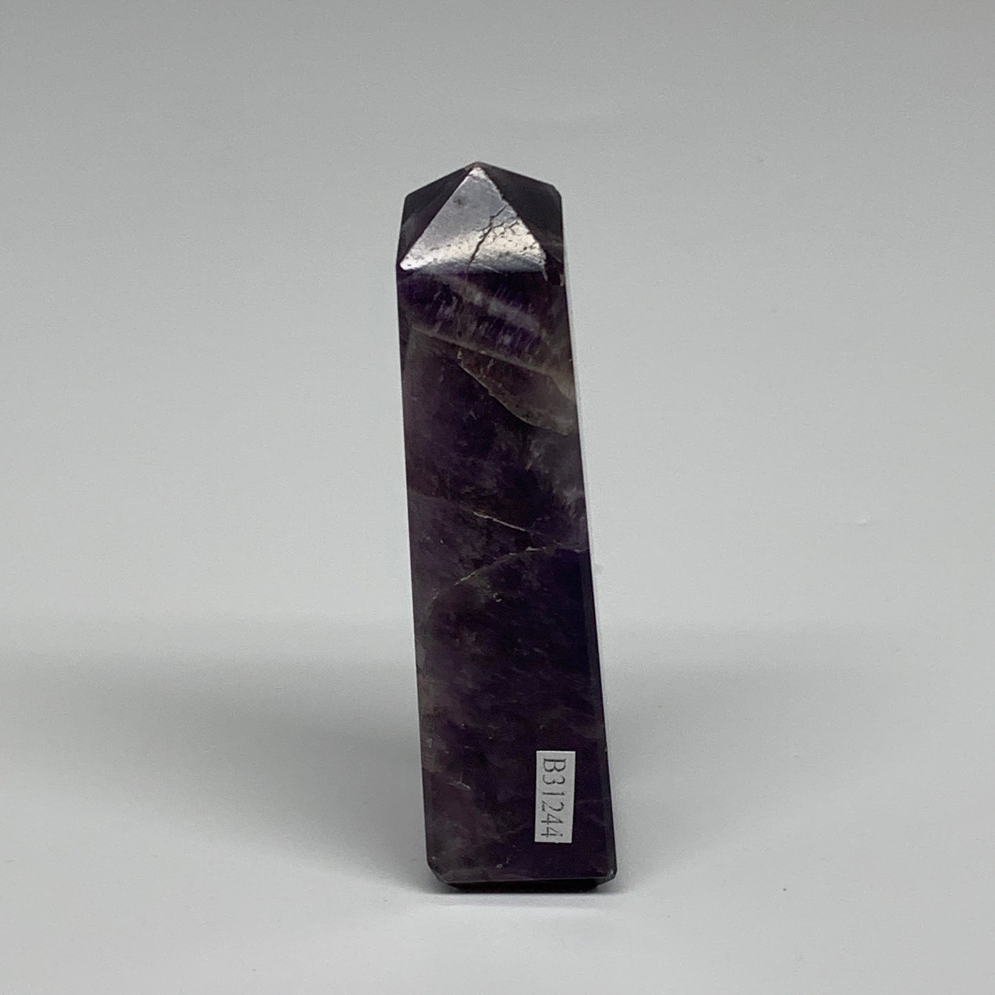 99.2g, 3.7"x0.9"x0.9" Natural Amethyst Tower Point Obelisk @Brazil, B31244