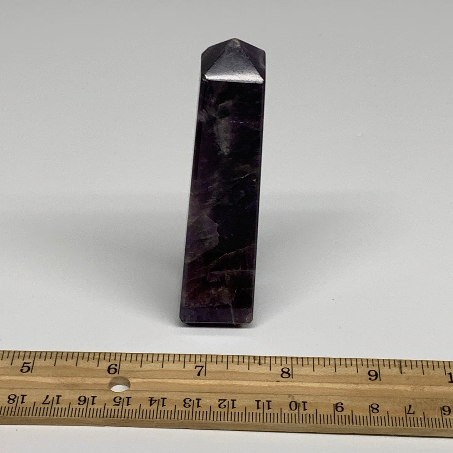 99.2g, 3.7"x0.9"x0.9" Natural Amethyst Tower Point Obelisk @Brazil, B31244
