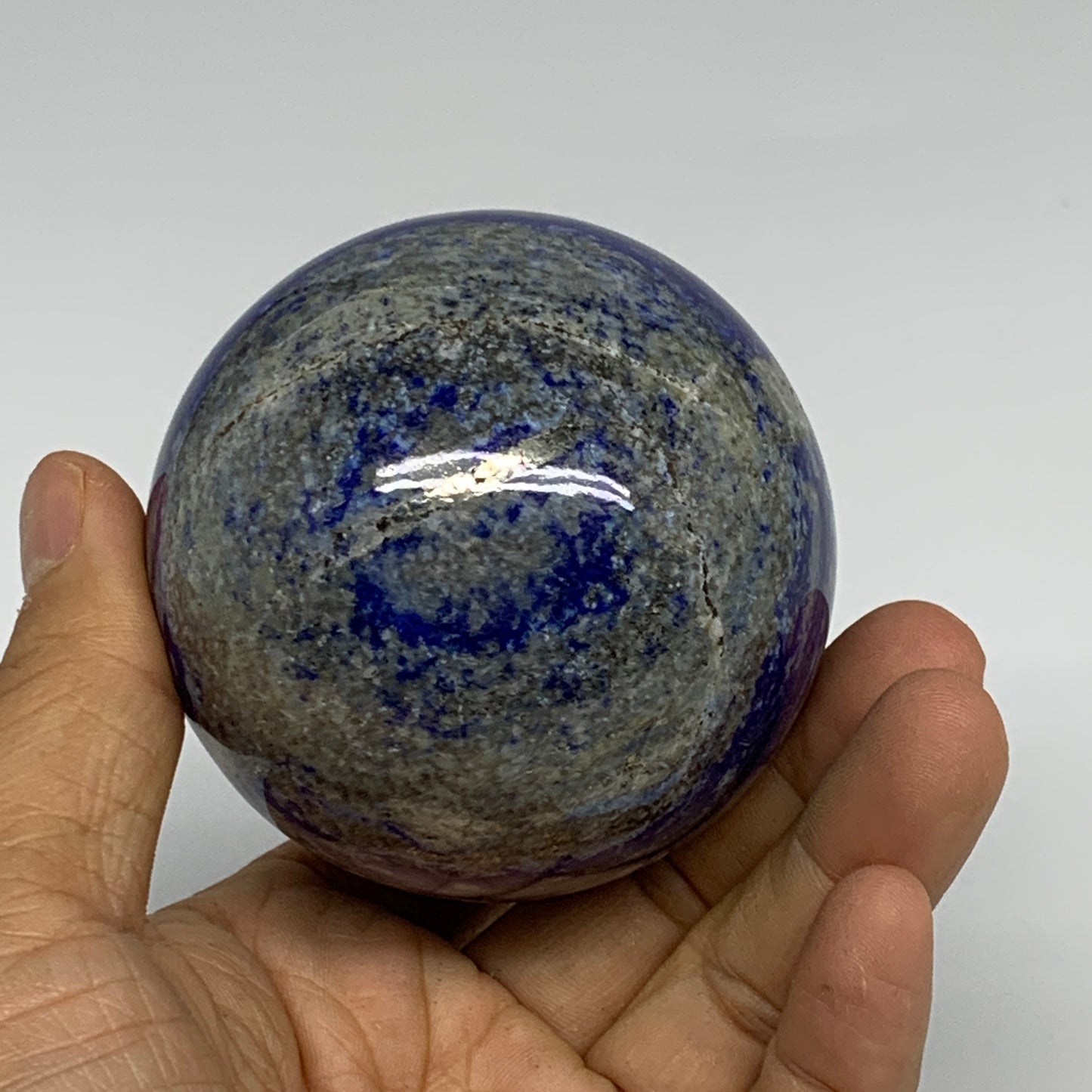 1.09 lbs, 2.7" (67mm), Lapis Lazuli Sphere Ball Gemstone @Afghanistan, B33222