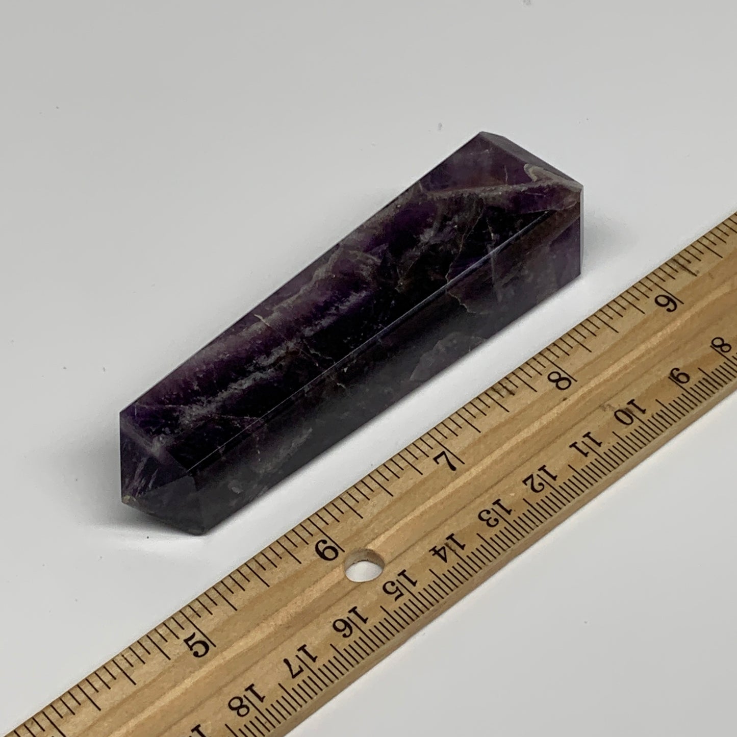 99.2g, 3.7"x0.9"x0.9" Natural Amethyst Tower Point Obelisk @Brazil, B31244