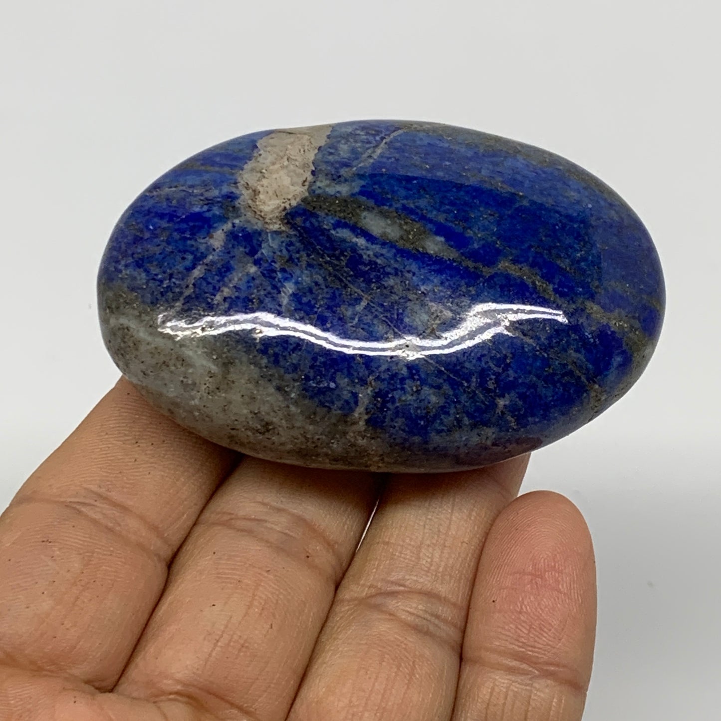 119.9g, 2.6"x1.7"x1", Natural Lapis Lazuli Palm Stone @Afghanistan, B36709