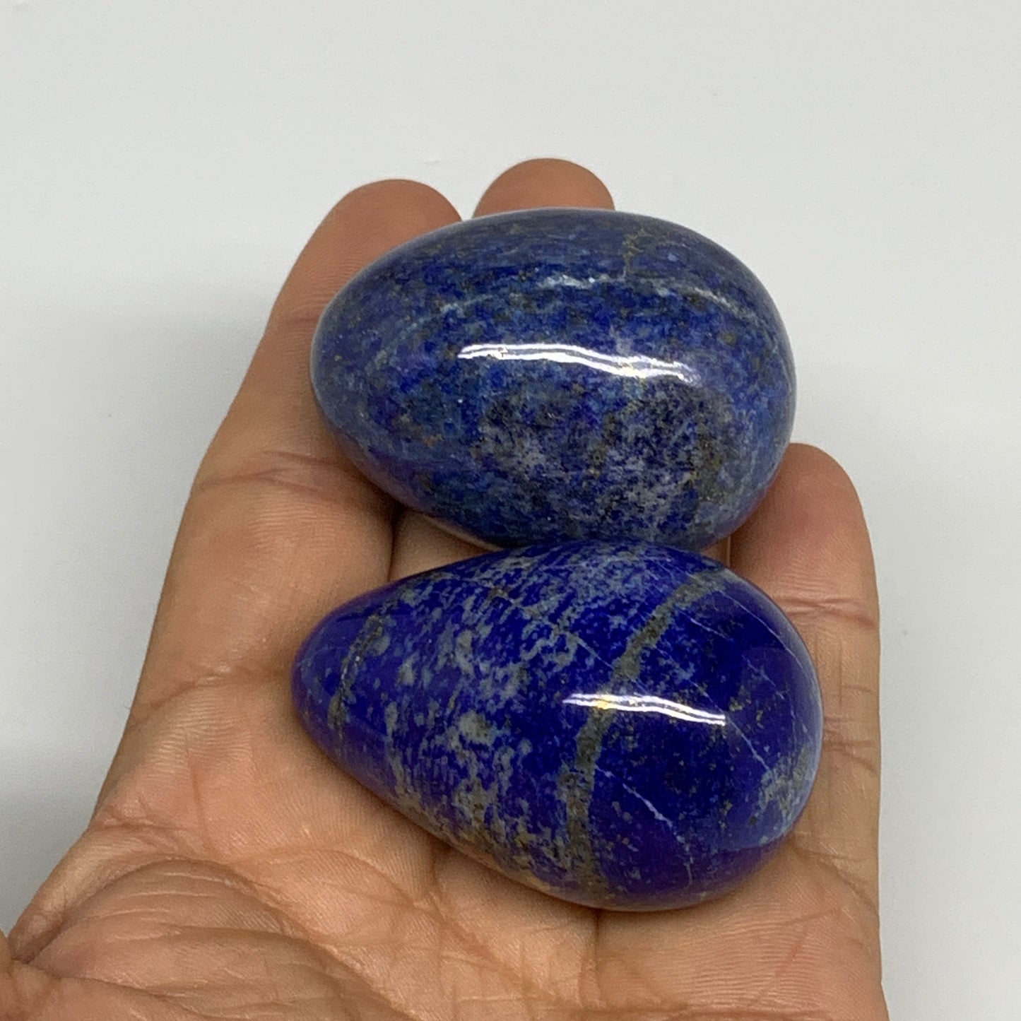 170.4g, 1.8"-1.9", 2pcs, Natural Lapis Lazuli Egg Polished @Afghanistan, B30405
