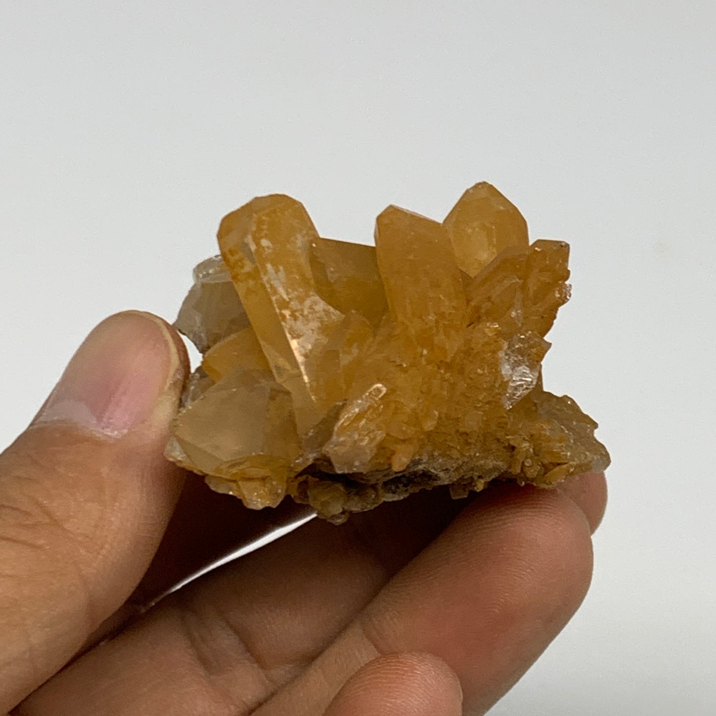 48.4g, 2"x1.9"x1.2", Orange Quartz Cluster Crystal Terminated @Brazil, B28932