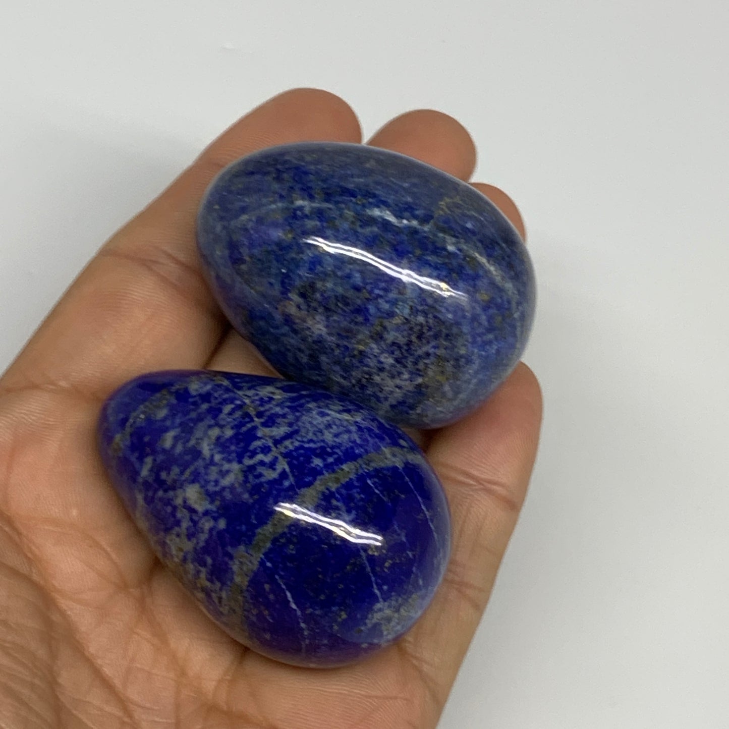 170.4g, 1.8"-1.9", 2pcs, Natural Lapis Lazuli Egg Polished @Afghanistan, B30405