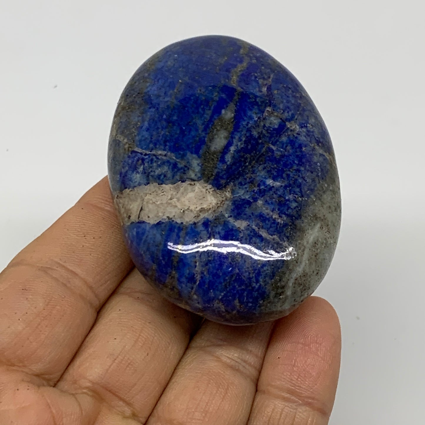 119.9g, 2.6"x1.7"x1", Natural Lapis Lazuli Palm Stone @Afghanistan, B36709