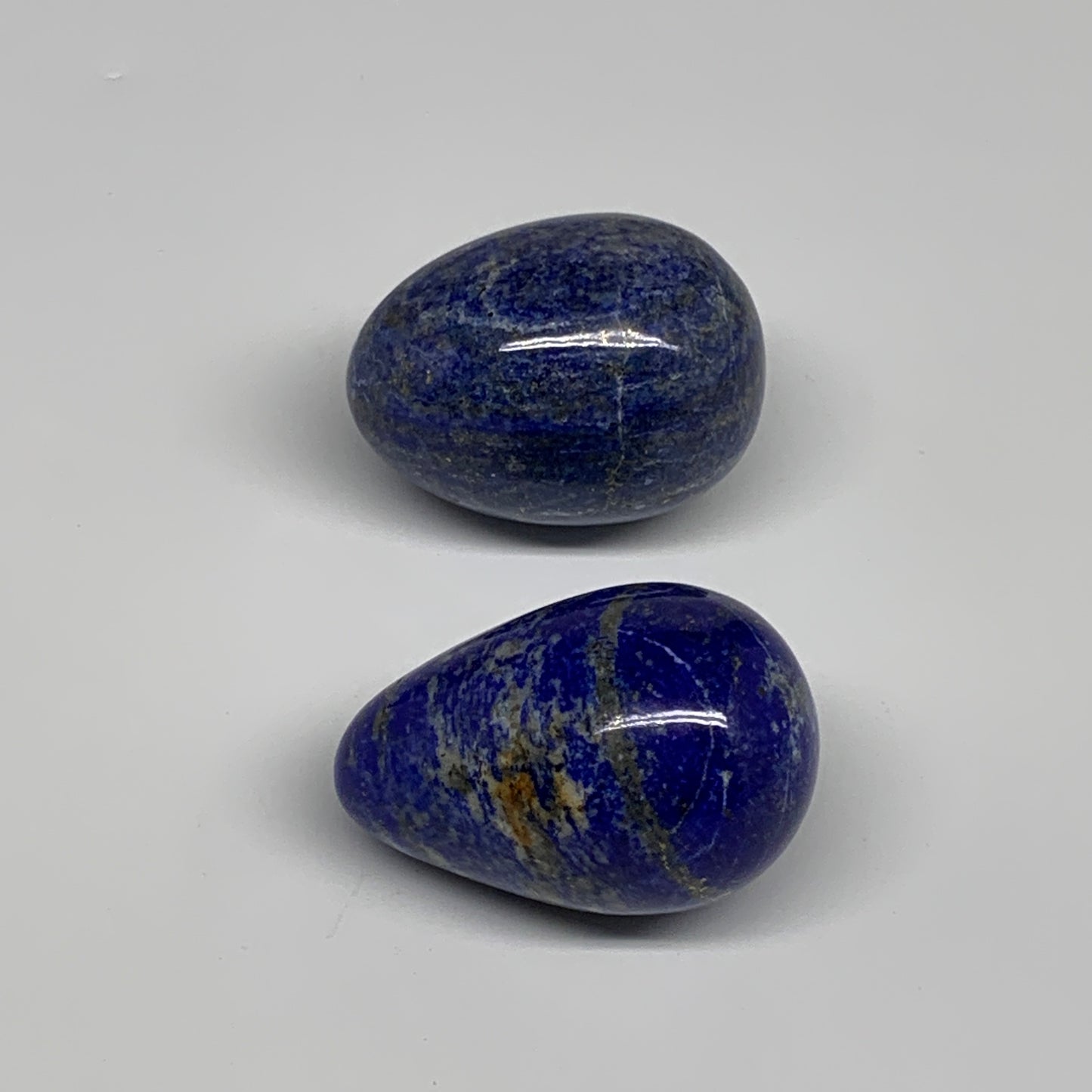 170.4g, 1.8"-1.9", 2pcs, Natural Lapis Lazuli Egg Polished @Afghanistan, B30405