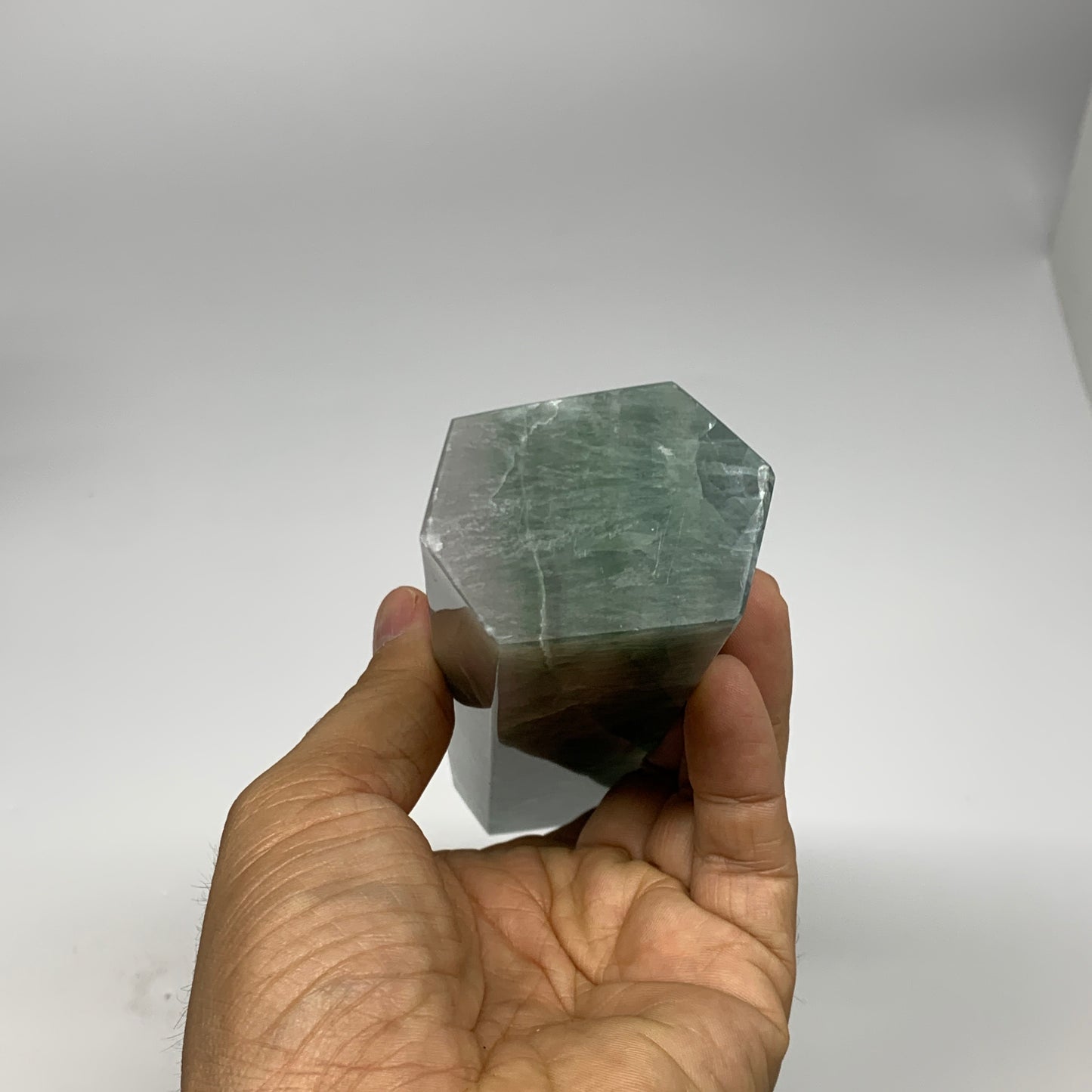 1.31 lbs, 7.3"x1.8"x1.3" Natural Fluorite Tower Obelisk Point Crystal, B29668