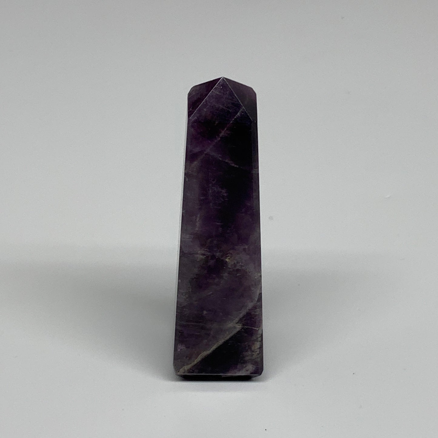 99.5g, 3.6"x0.9"x1" Natural Amethyst Tower Point Obelisk @Brazil, B31245