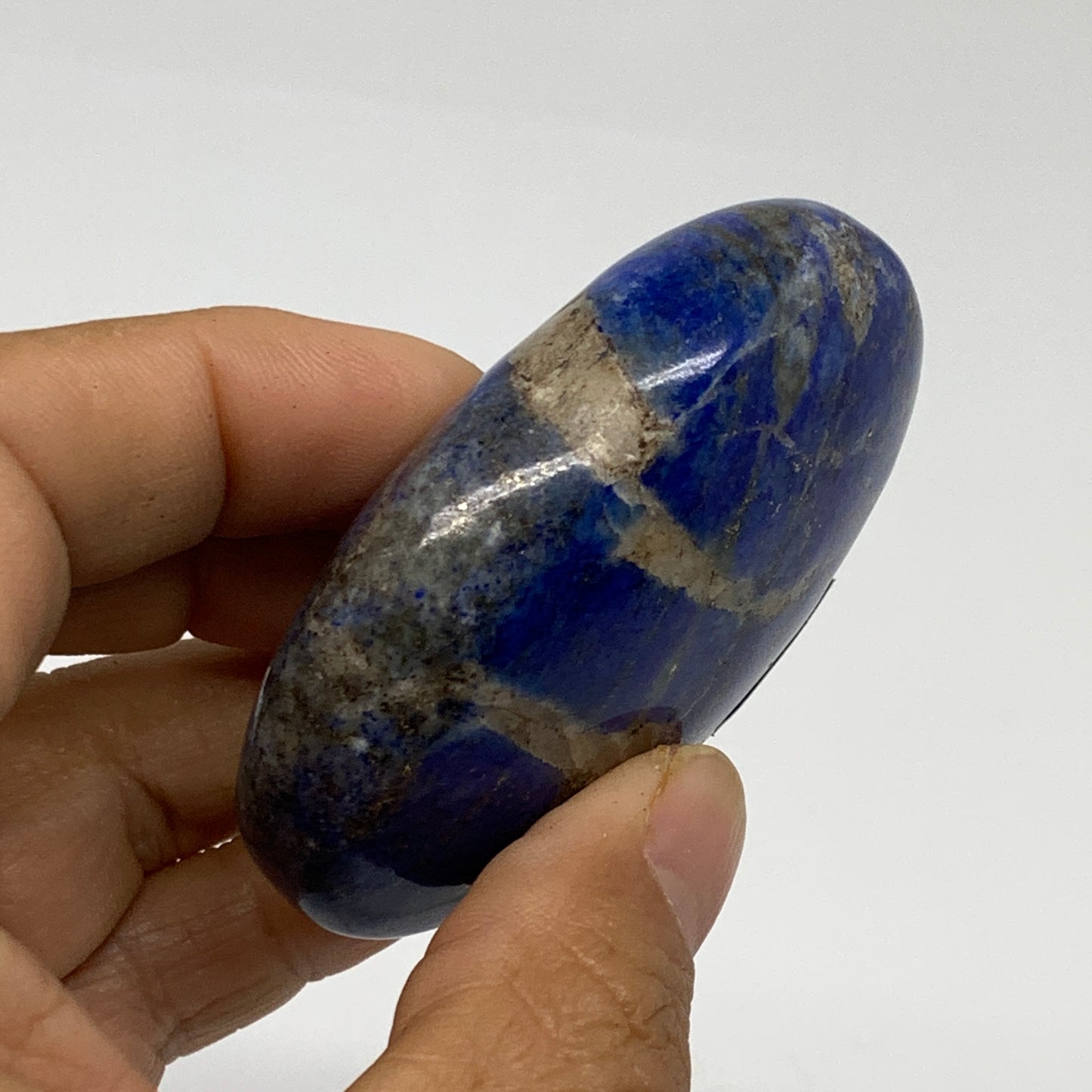 119.9g, 2.6"x1.7"x1", Natural Lapis Lazuli Palm Stone @Afghanistan, B36709