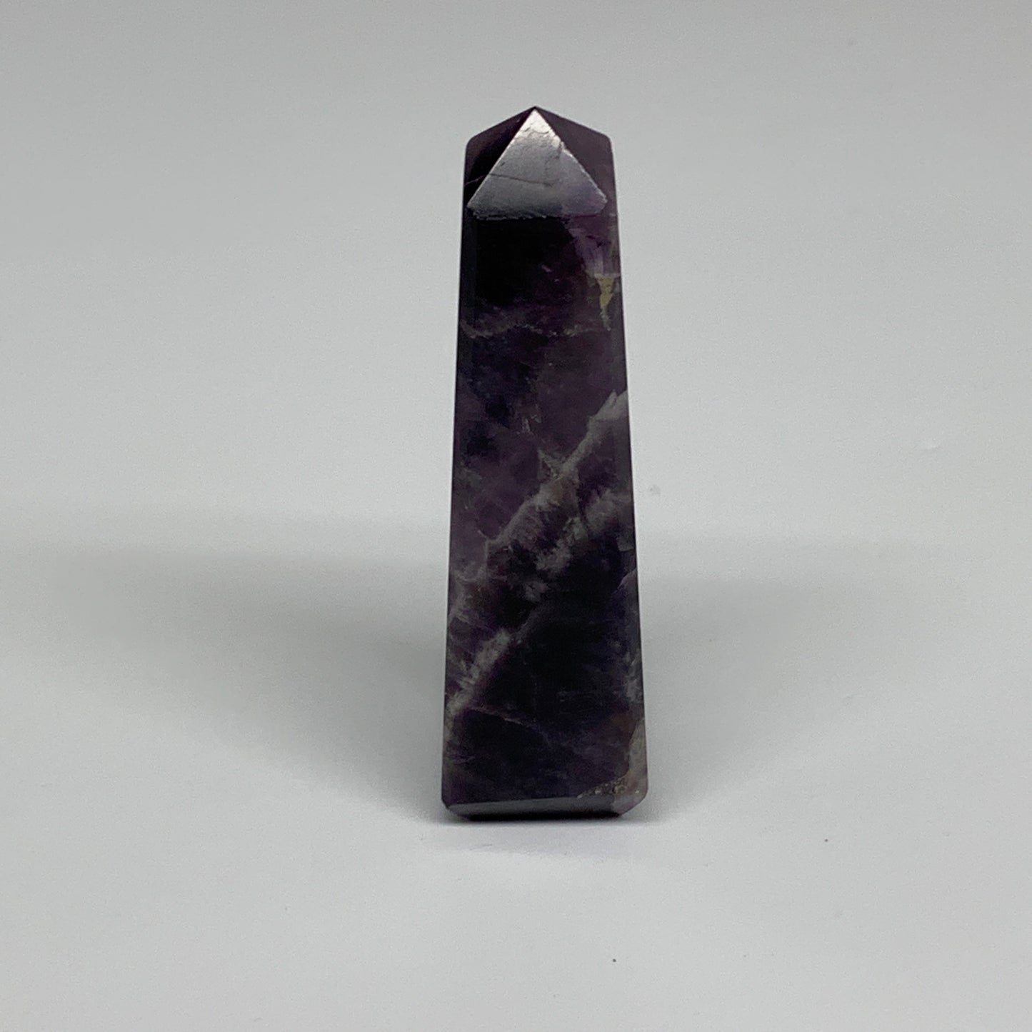 99.5g, 3.6"x0.9"x1" Natural Amethyst Tower Point Obelisk @Brazil, B31245