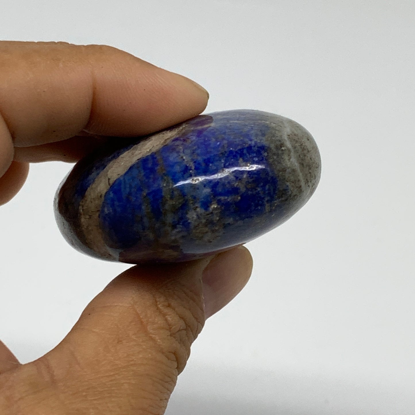 119.9g, 2.6"x1.7"x1", Natural Lapis Lazuli Palm Stone @Afghanistan, B36709