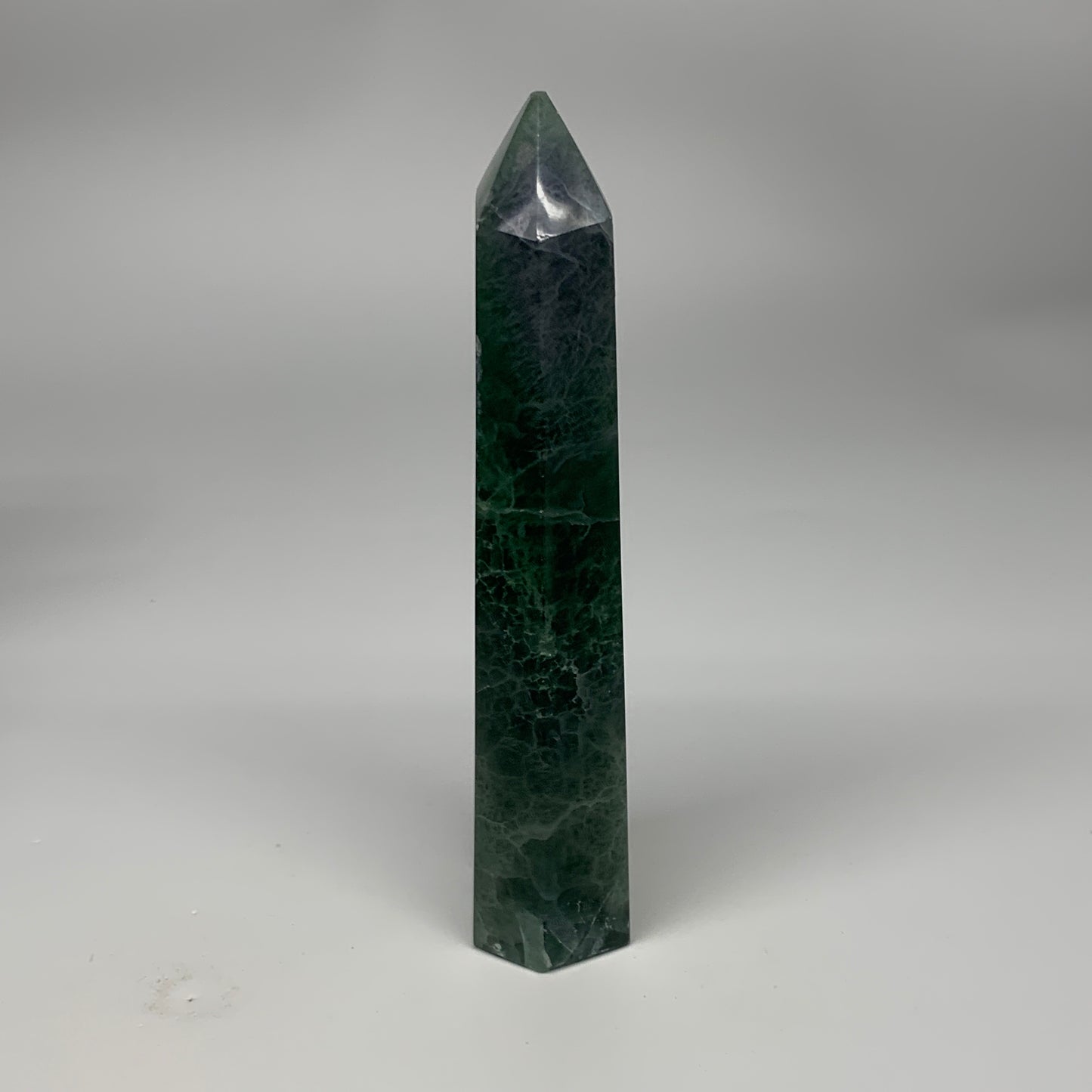 1.31 lbs, 7.3"x1.8"x1.3" Natural Fluorite Tower Obelisk Point Crystal, B29668